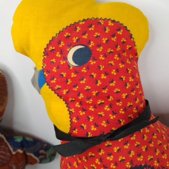 Handmade Patchwork Hen, Girl and Bear?? Plush Pillows - Picture 10 of 13